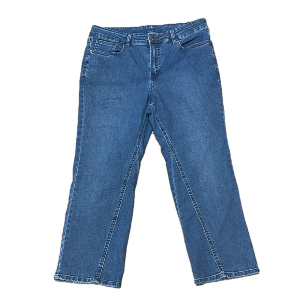 Isaac Mizrahi Live Reg True Denim Straight Leg Jeans w/ Inset Size 14P